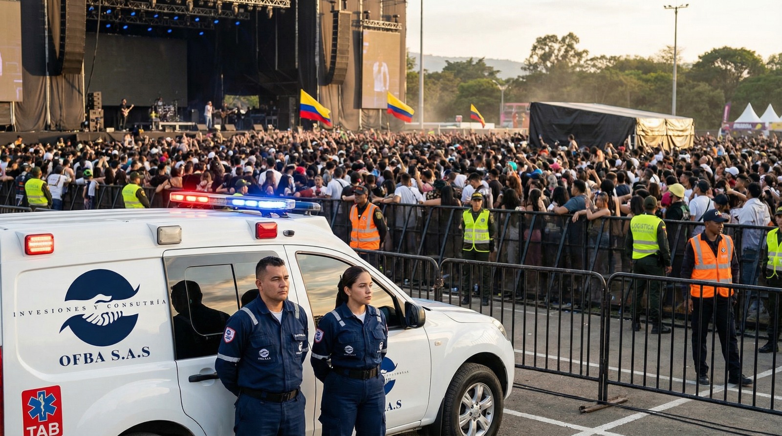 Ambulancia OFBA S.A.S en evento masivo
